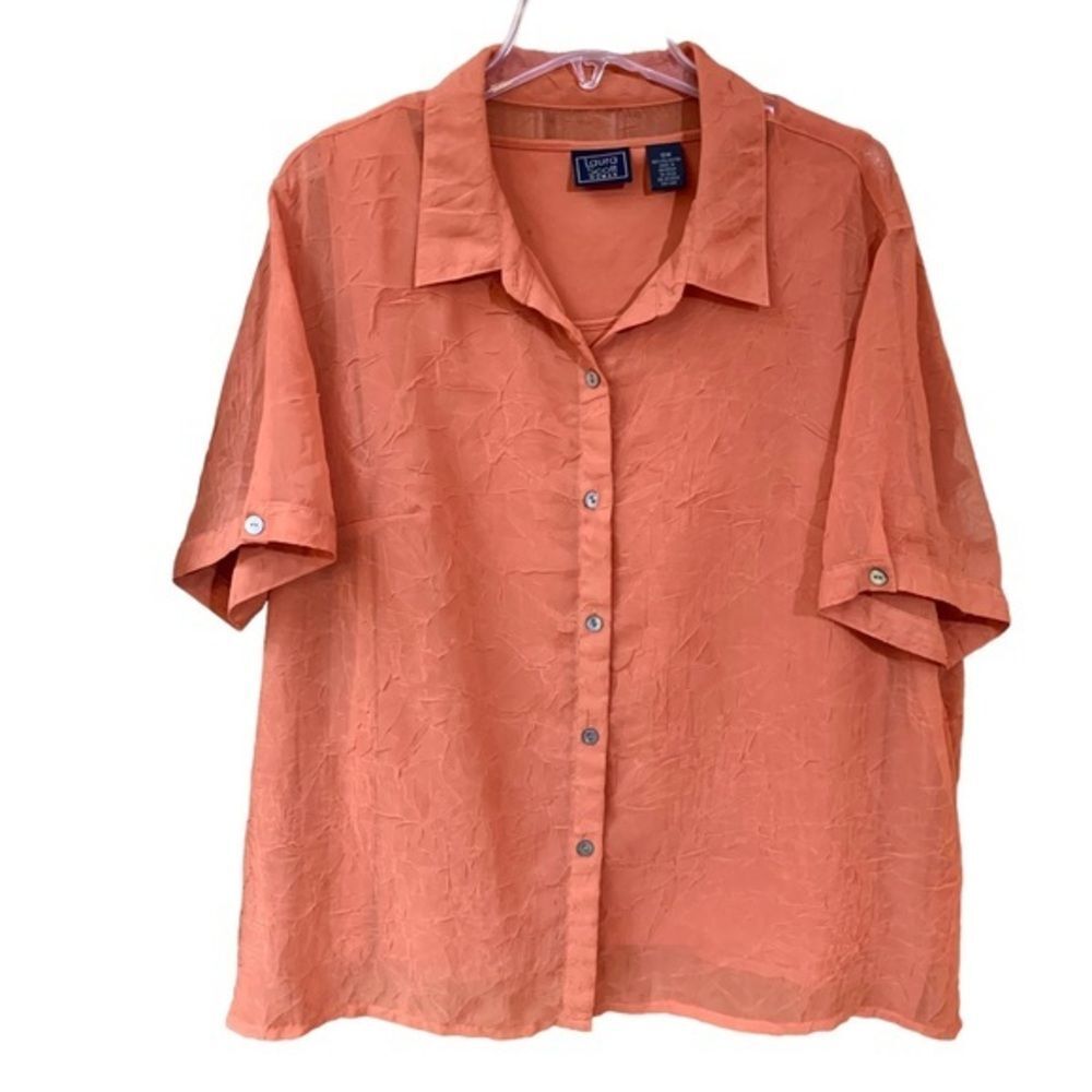 Laura Scott Peach Lightweight Blouse 18W